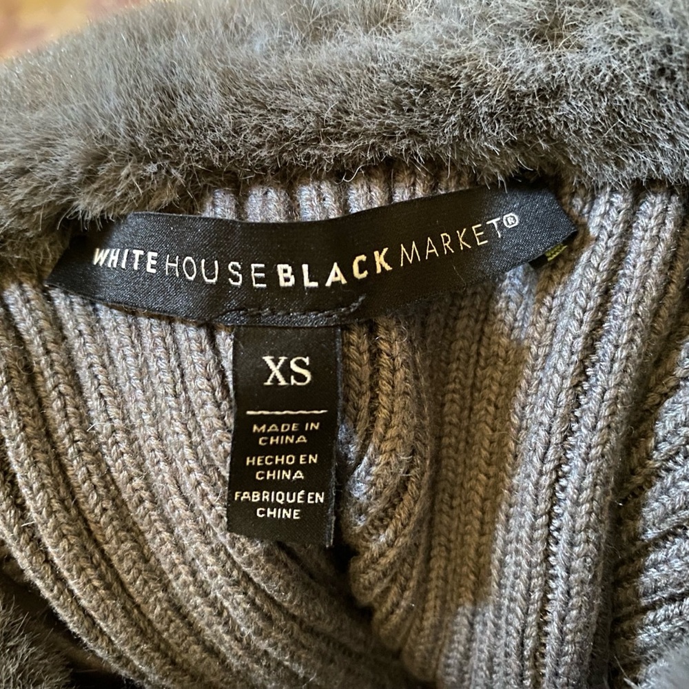 White House Black Market Gray Cowl Neck Sweater